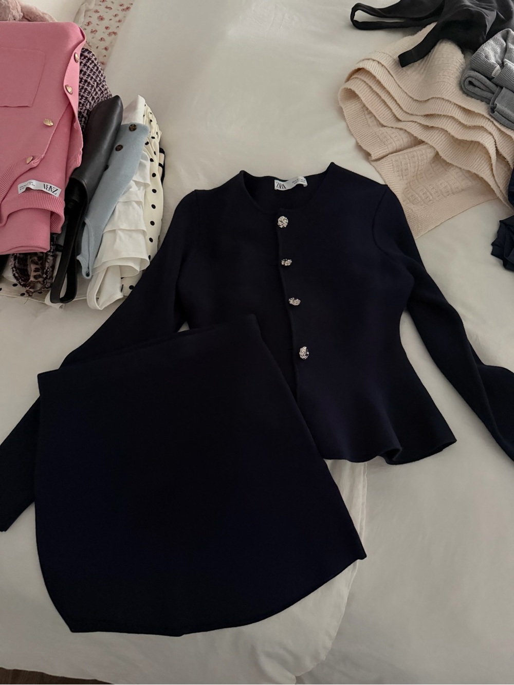 Zara Navy Knit Two-Piece Set